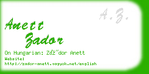 anett zador business card